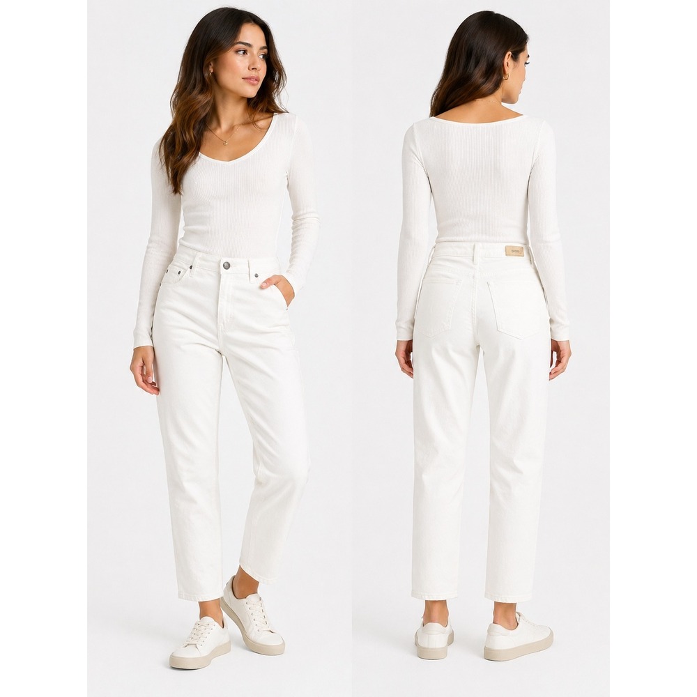 AG Adriano Goldschmied Prima Ankle Jeans Womens 30 White‎ Cigarette Leg Designer